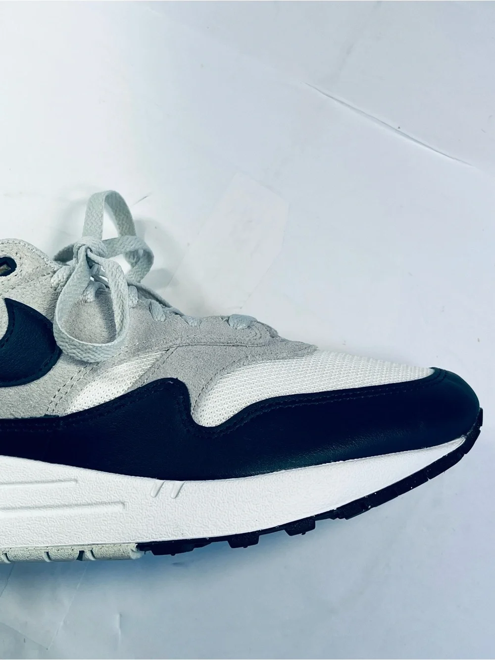 Nike Air Max 1 Essential Sneakers #FZ5808-103 White Gray Navy Blue Men's : 8.5
